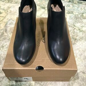 Clarks Collection black heeled zip bootie